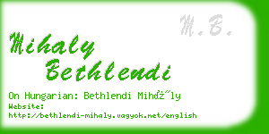 mihaly bethlendi business card